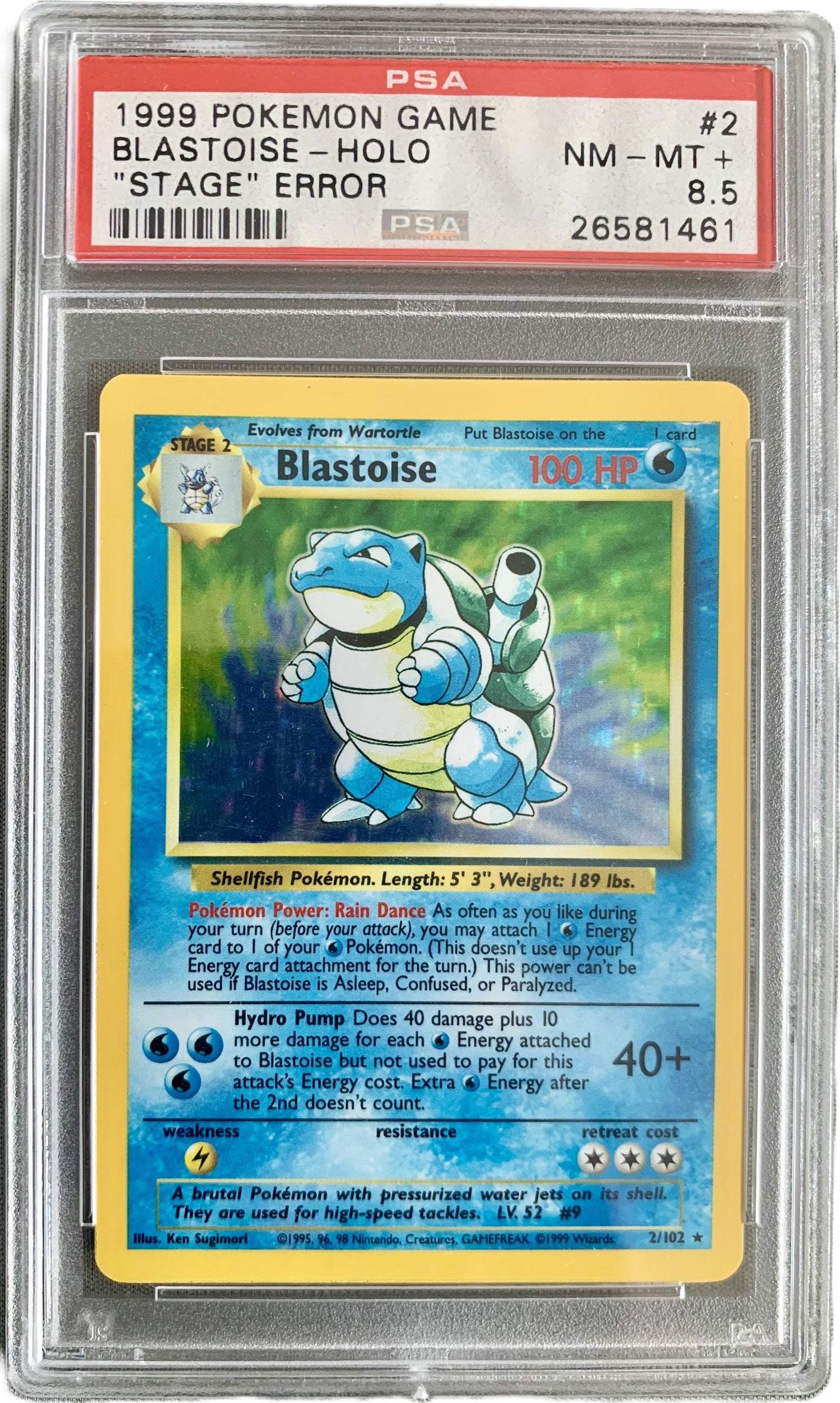 Turtok Base Set "Stage" Error EN PSA8.5